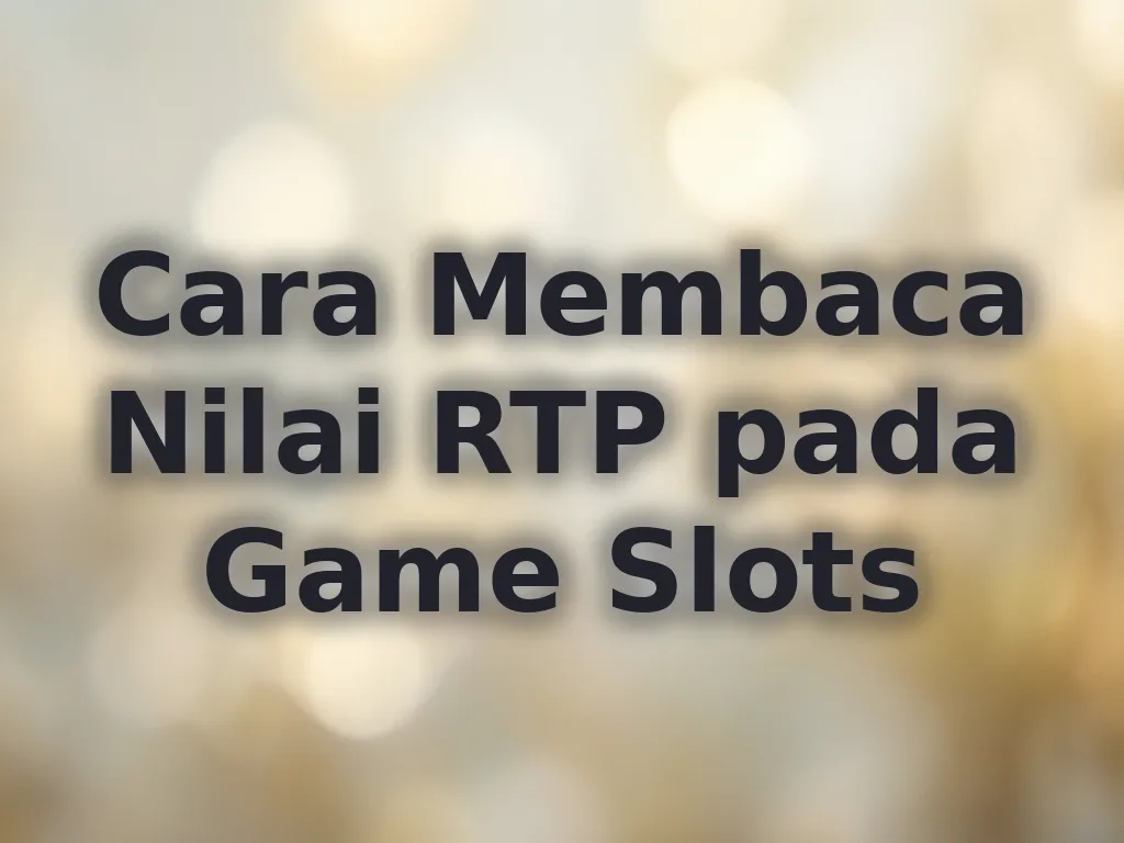 Cara Membaca Nilai RTP pada Game Slots